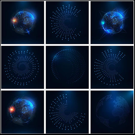 高科技网络抽象地球第一素材网矢量背景精选