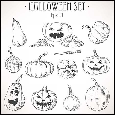 可爱万圣节南瓜怪第一素材网矢量素材精选