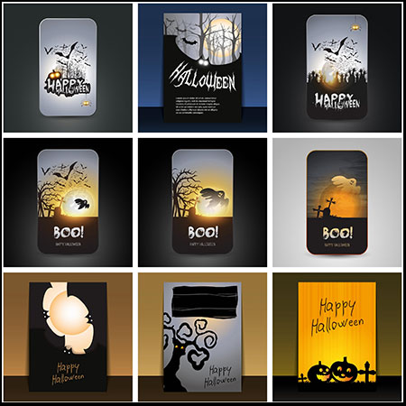 46款万圣节暗黑系列矢量海报