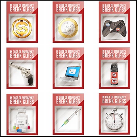 在紧急情况下打碎玻璃相关物品第一素材网矢量素材精选