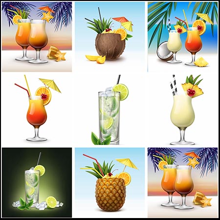 8款夏季果汁饮料第一素材网矢量素材精选