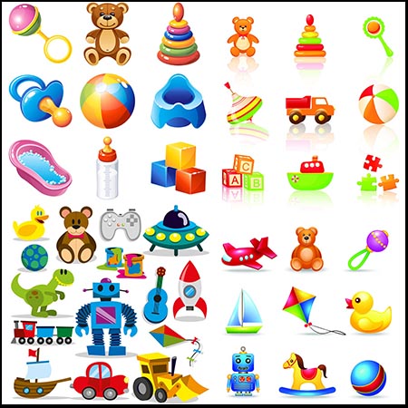 10套儿童婴儿玩具第一素材网矢量图标精选