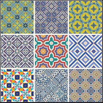 欧式复古花纹瓷砖图案第一素材网矢量背景精选