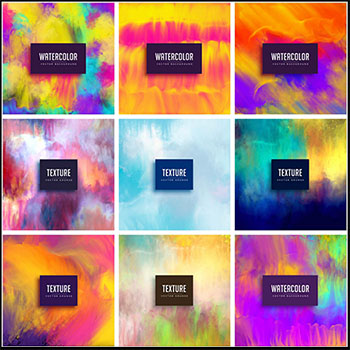 15款流动的水彩纹理第一素材网矢量背景精选