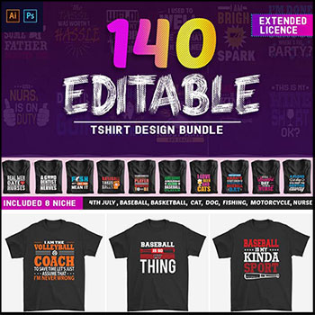 140款T恤矢量设计素材