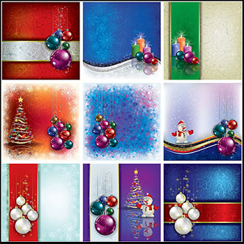 48款圣诞球雪人圣诞老人圣诞节风格海报背景