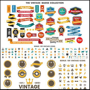 5套标签LOGO以及横幅第一素材网矢量图标精选素材