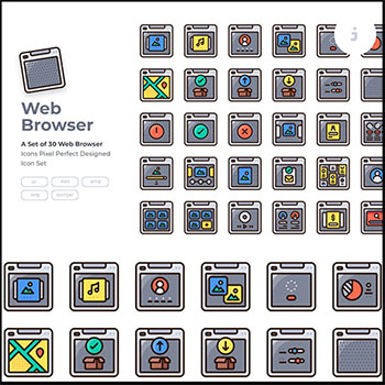 30个Web浏览器SVG/PNG/第一素材网矢量图标精选集