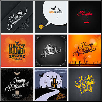 13套万圣节海报第一素材网矢量背景精选素材