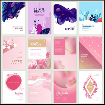25套简洁清新大气海报小册子年报背景素材