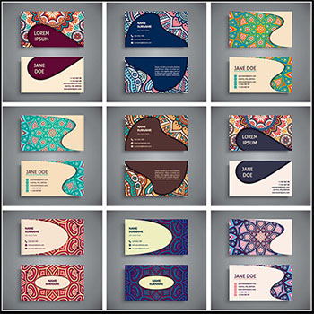 12套欧式复古花纹个人企业名片第一素材网矢量素材精选