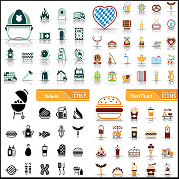 11套食物饮料快餐消防和运输等第一素材网矢量图标精选