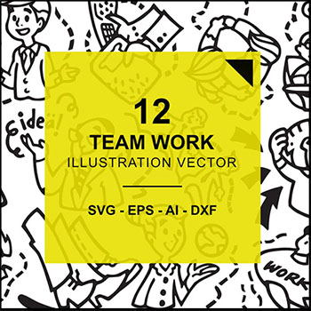 12个手绘工作办公矢量人物插图