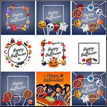 8款万圣节边框插画背景第一素材网矢量素材精选