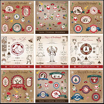 13款圣诞节贴纸第一素材网矢量素材精选