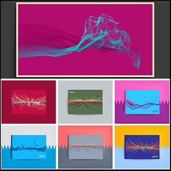 28款动态发射爆炸粒子点阵列第一素材网矢量背景精选