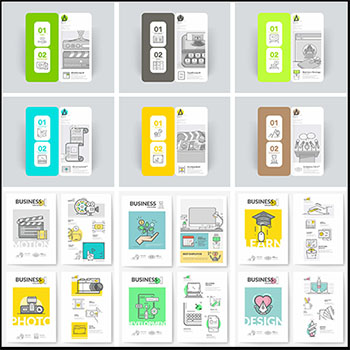 概念图标的双折页小册子封面第一素材网矢量素材精选