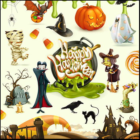 10款万圣节海报设计插图素材