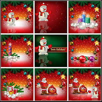 48款圣诞节海报卡片第一素材网矢量背景精选素材