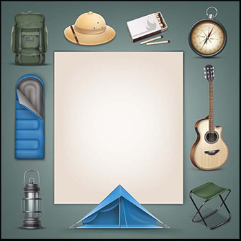 9套旅行旅游渡假旅行包第一素材网矢量插图精选