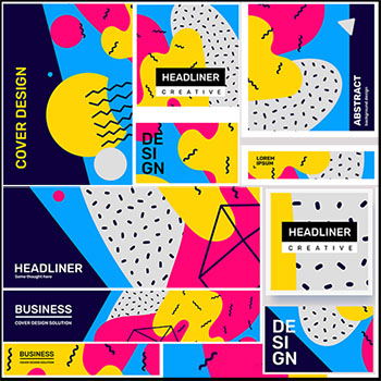 10套创意矢量抽象插图背景