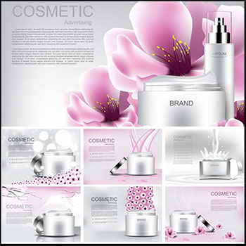 24款化妆品护肤用品矢量广告模板
