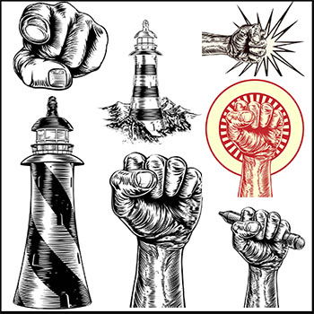 20款灯塔和重拳出击第一素材网矢量插图精选