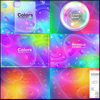 6款梯形形状渐变炫彩矢量抽象背景