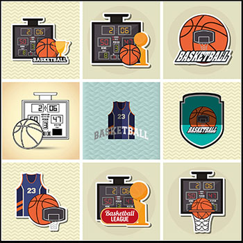 篮球和球衣图标矢量LOGO素材