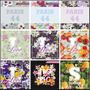 11款花卉横幅第一素材网矢量背景精选