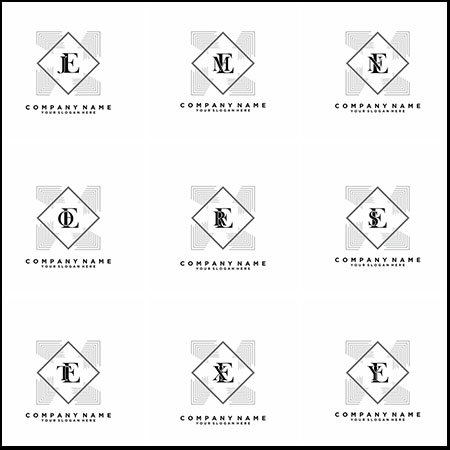 D和E字母LOGO标志图标