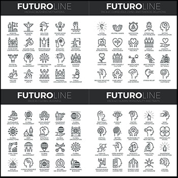 6套未来科技矢量线性图标