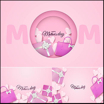 3款三八妇女节粉色盒子第一素材网矢量背景精选