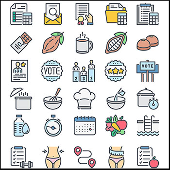 7套金融游戏生活系列线性第一素材网矢量图标精选