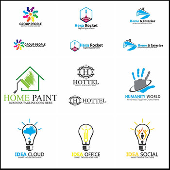 11款酒店房地产矢量LOGO图标