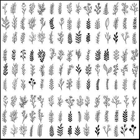 森林天然线性小树小草第一素材网矢量素材精选