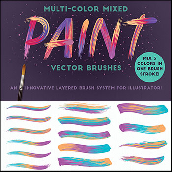 26款AI油漆插画笔刷