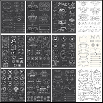 25套手绘花卉边框横幅第一素材网矢量素材精选
