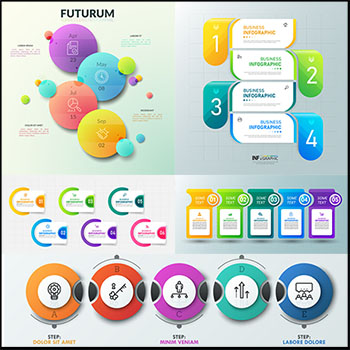 11款漂亮的业务信息图表第一素材网矢量插图精选