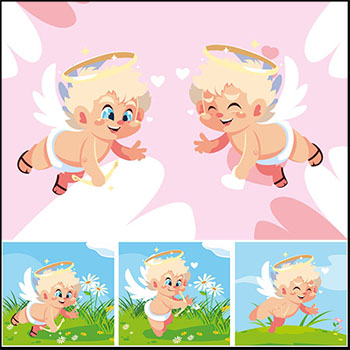 情人节可爱的天使丘比特插图第一素材网矢量素材精选