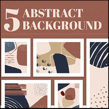 5个手工有机形状矢量抽象背景