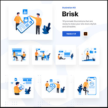 10款网站创意UI矢量插画