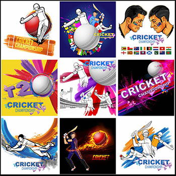 15款板球运动第一素材网矢量插图精选