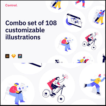 108款独特场景PNG/矢量网页UI插图