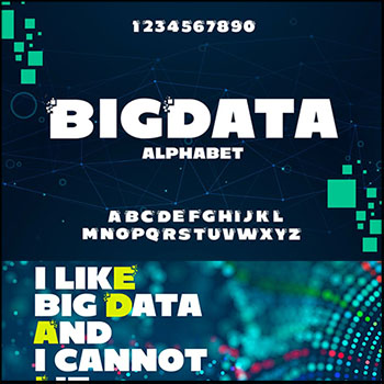 大数据风格字母和数字SVG/PNG/第一素材网矢量图标精选插图