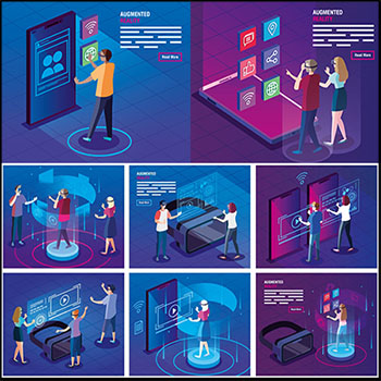 9款智能科技VR虚拟触屏2.5D等距插图