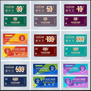 9套商场超市促销打折券第一素材网矢量素材精选