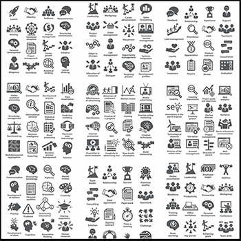 17套互联网团队组织金融等矢量设计图标