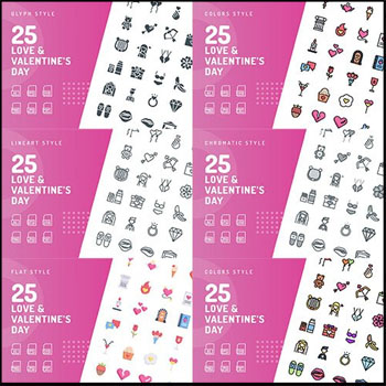 10套情人节爱心爱情矢量LOGO图标标志