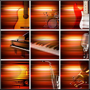 10款音乐乐器抽象第一素材网矢量背景精选